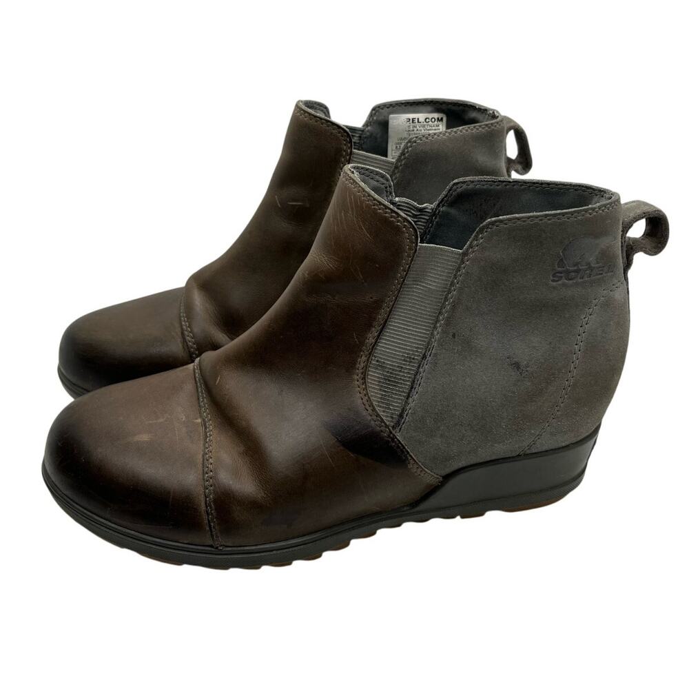 Sorel Women's Evie Bootie Pull-On Ankle Wedge Boots Size 8.5